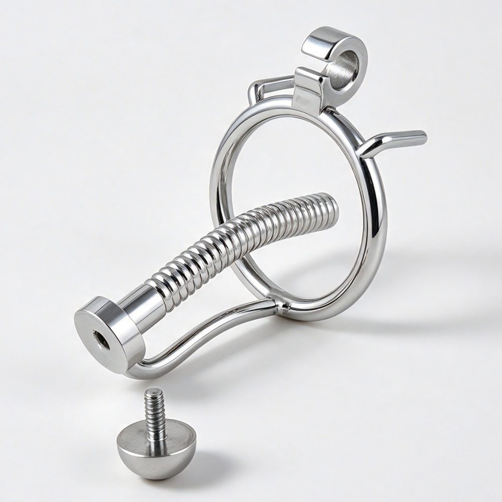Jefisry Chastity Cage Stainless Steel Penis Lock F238 with 8mm Catheter Men