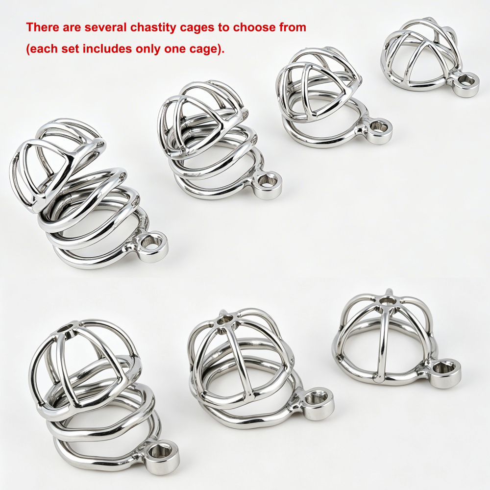 TERNENCE Male Chastity Device, Short Stainless Steel Cock Cage for Men