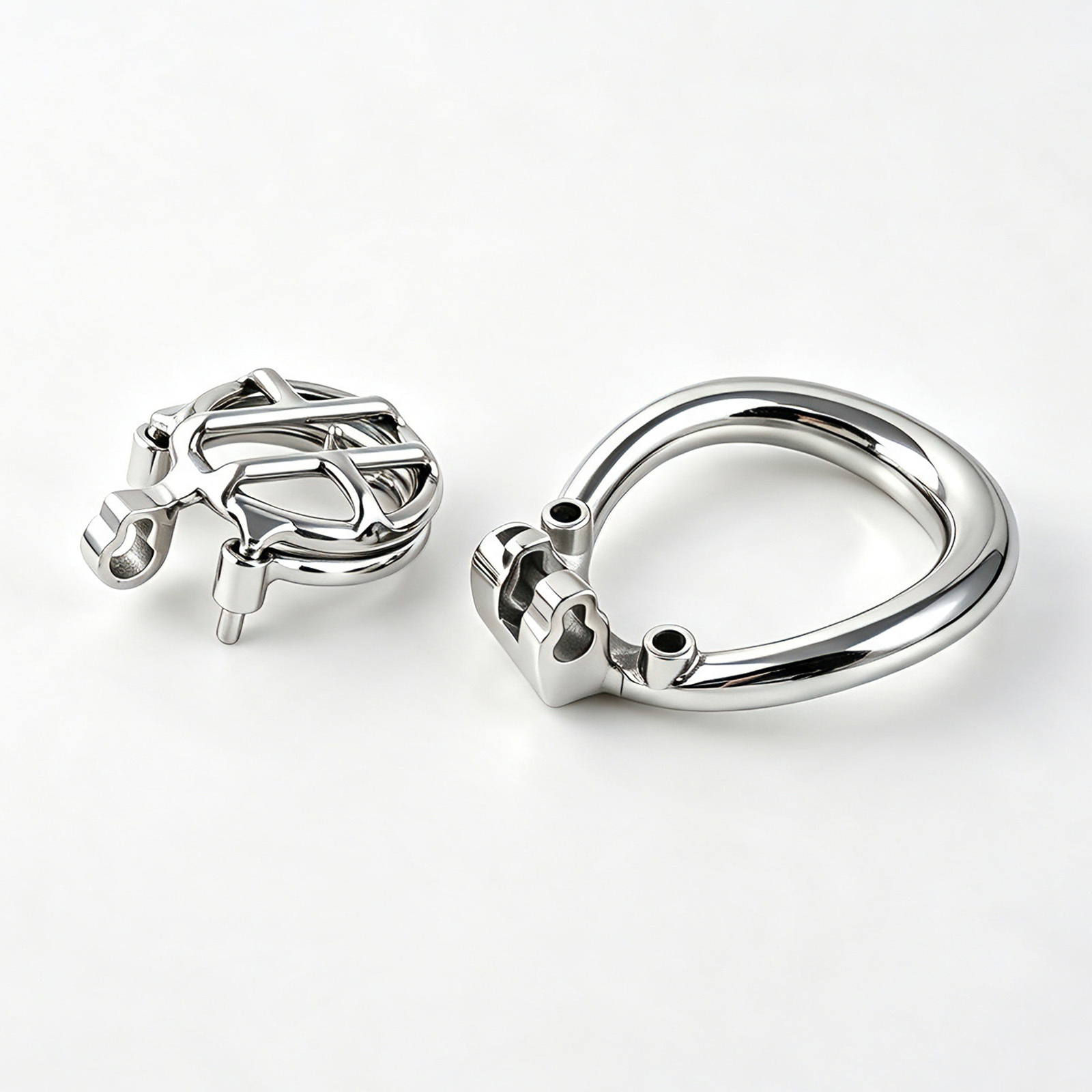 TERNENCE Small Chastity Cage, Solid Steel with PA Lock for Men