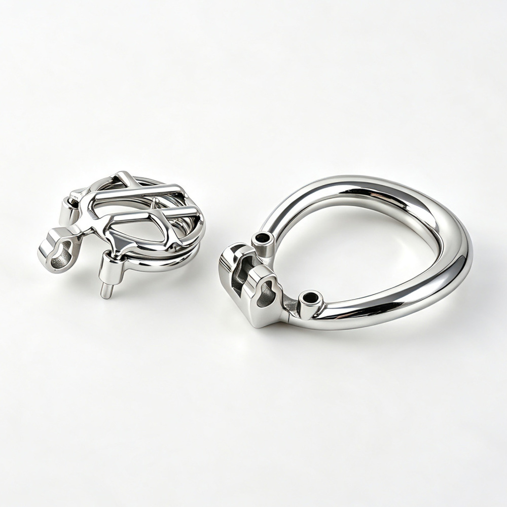 TERNENCE Small Chastity Cage, Solid Steel with PA Lock for Men