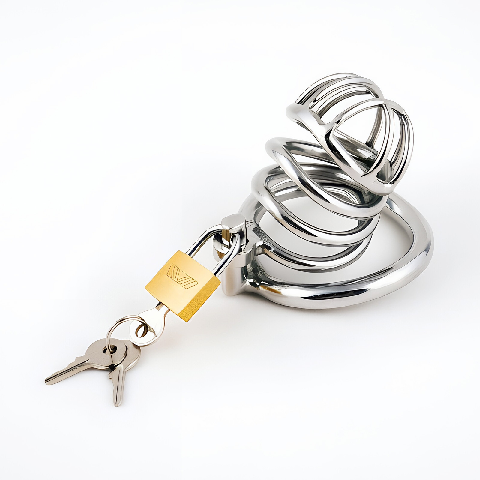 TERNENCE Stainless Steel Male Chastity Device, Durable Penis Cage with Padlock for Adult Men (only cages do not include rings and locks)