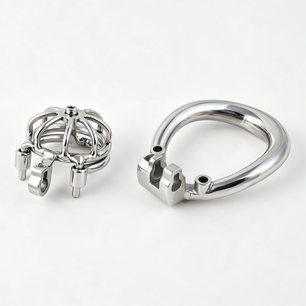 TERNENCE Metal Chastity Cage, Short Male Closed Ring cage with PA Puncture