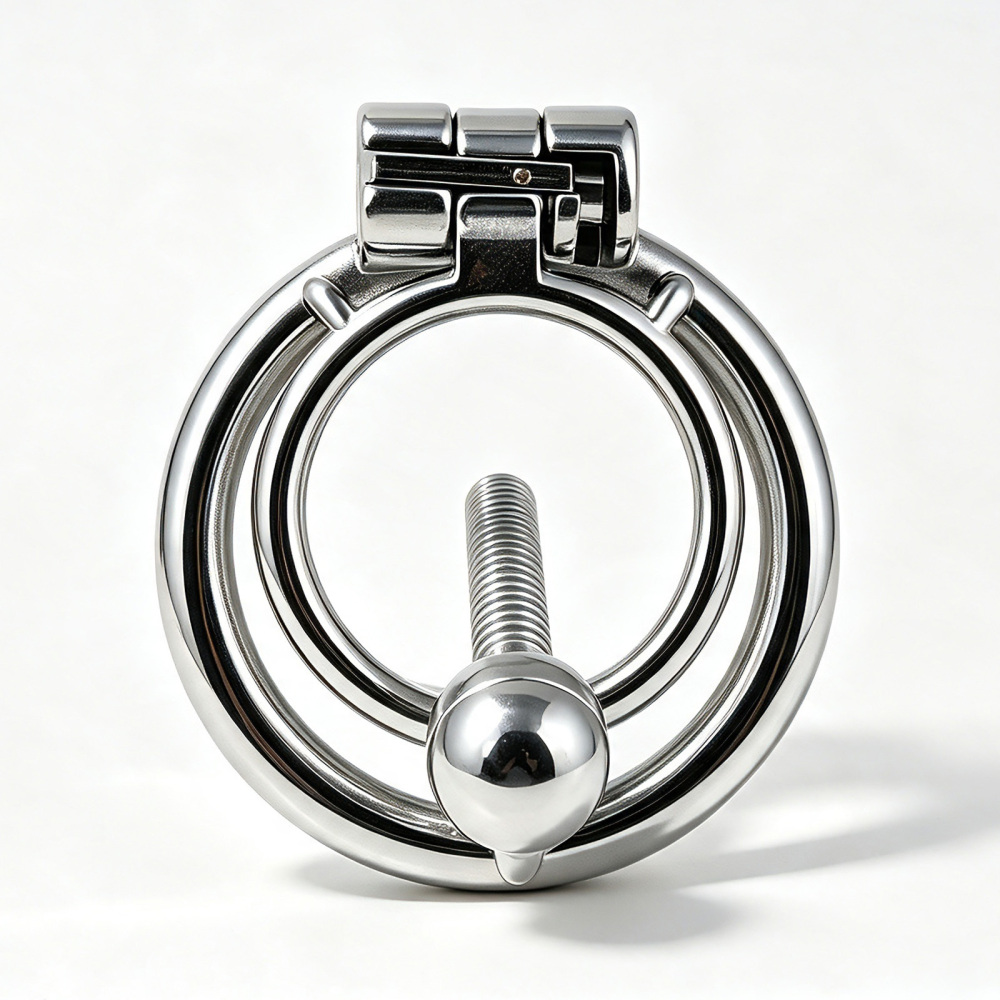 Jefisry Stainless Steel Chastity Cage with 7mm Urethral Tube