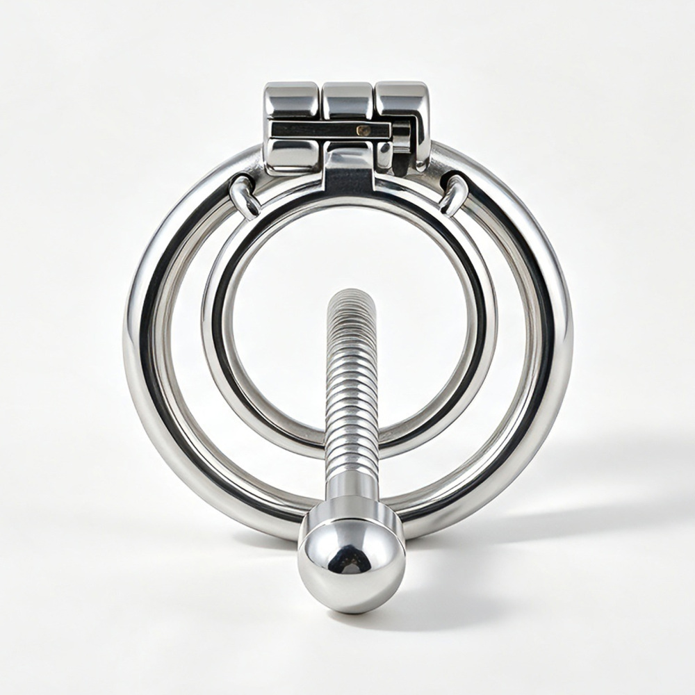 Jefisry Chastity Cage Stainless Steel Penis Lock F238 with 8mm Catheter Men
