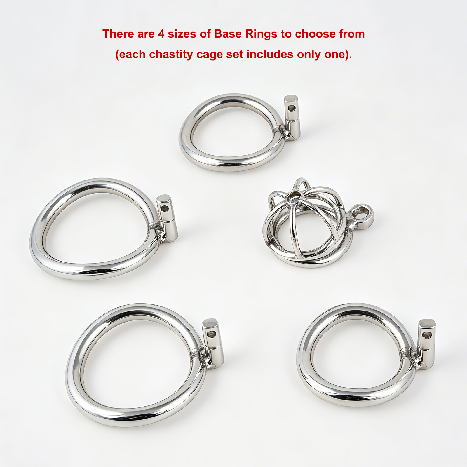 TERNENCE Male Chastity Device with Padlock Stainless Steel Cock Cage Ring Virginity Lock Chastity Belt for Adult Game Sex Toy