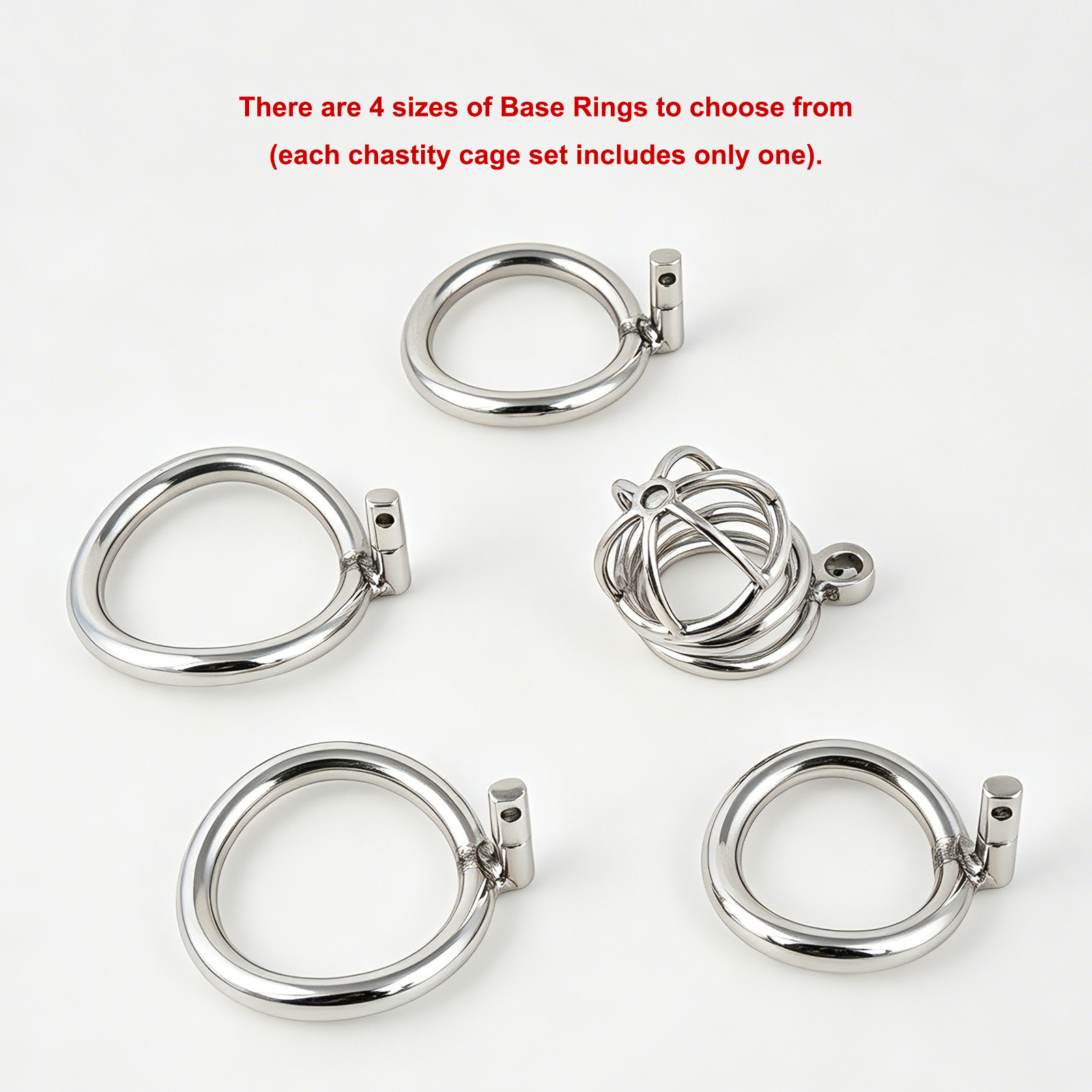 TERNENCE Male Chastity Device Hypoallergenic Stainless Steel Cock Cage Penis Ring Virginity Lock Chastity Belt with Padlock for Adult Game Sex Toy