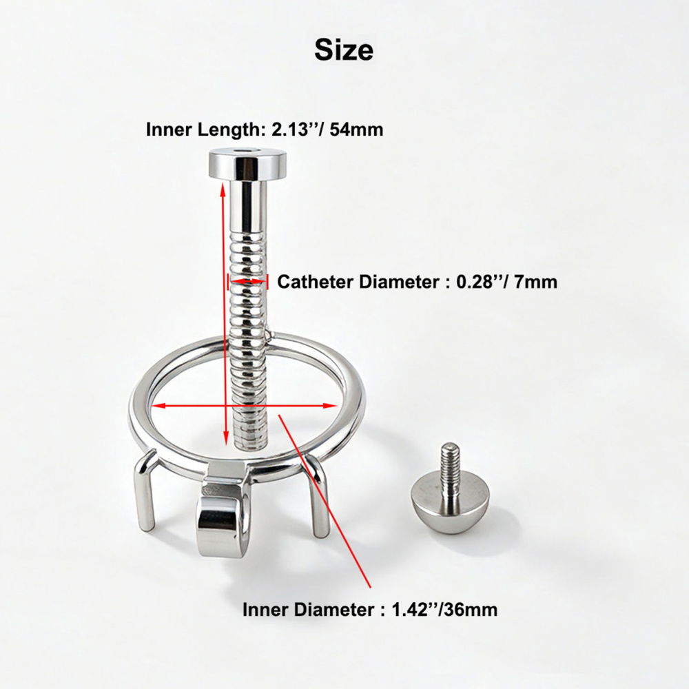 Jefisry Stainless Steel Chastity Cage with 7mm Urethral Tube F238 for Men (only cages do not include rings and locks)