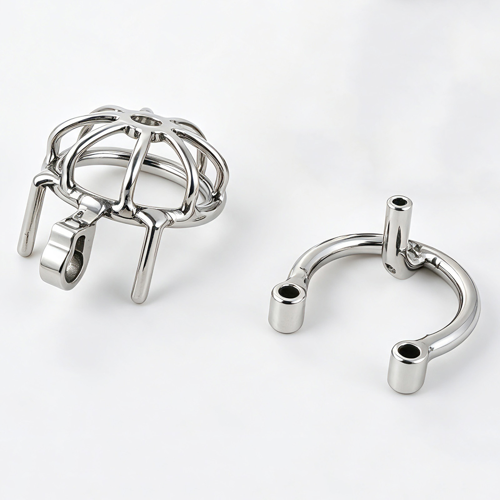 TERNENCE Metal Chastity Cage, Short Male Closed Ring cage with PA Puncture