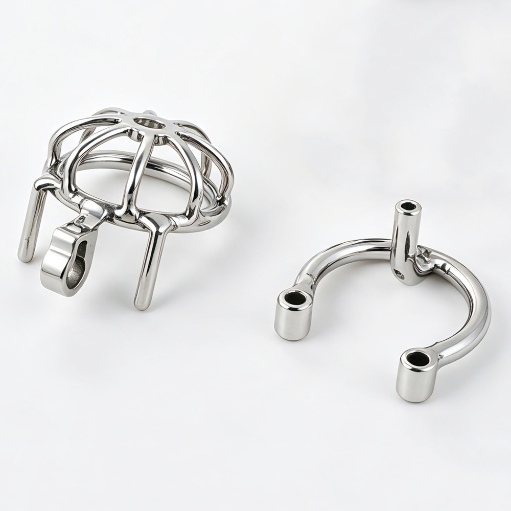 TERNENCE Metal Chastity Cage, Short Male Closed Ring cage with PA Puncture