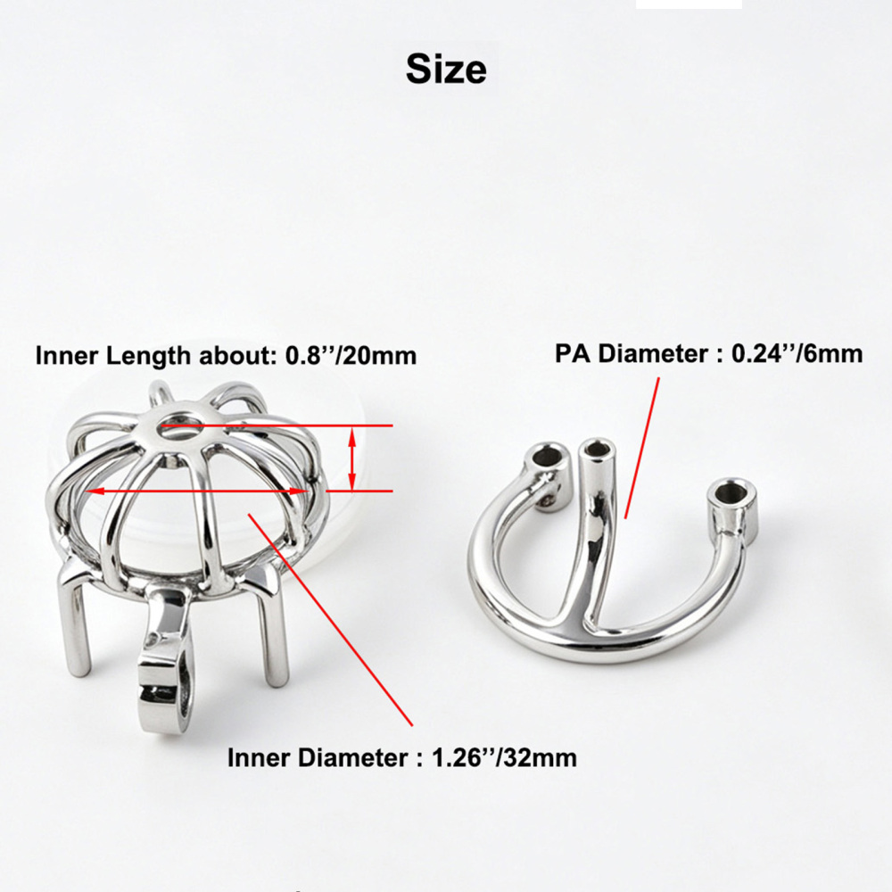 TERNENCE Metal Chastity Cage, Short Male Closed Ring cage with PA Puncture