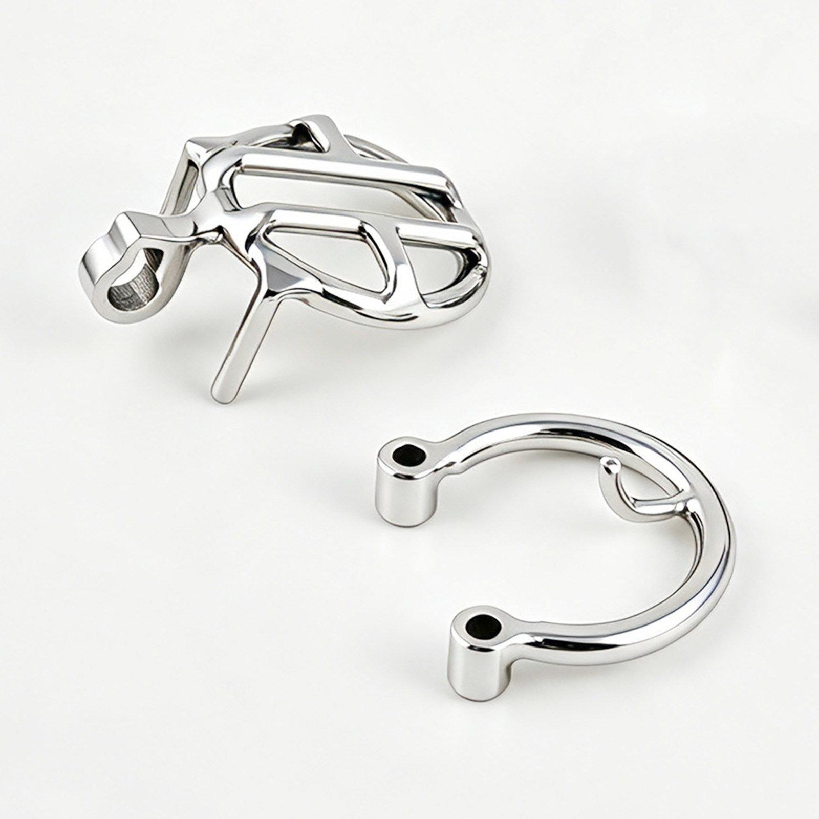 TERNENCE Small Chastity Cage, Solid Steel with PA Lock for Men (only cages do not include rings and locks)