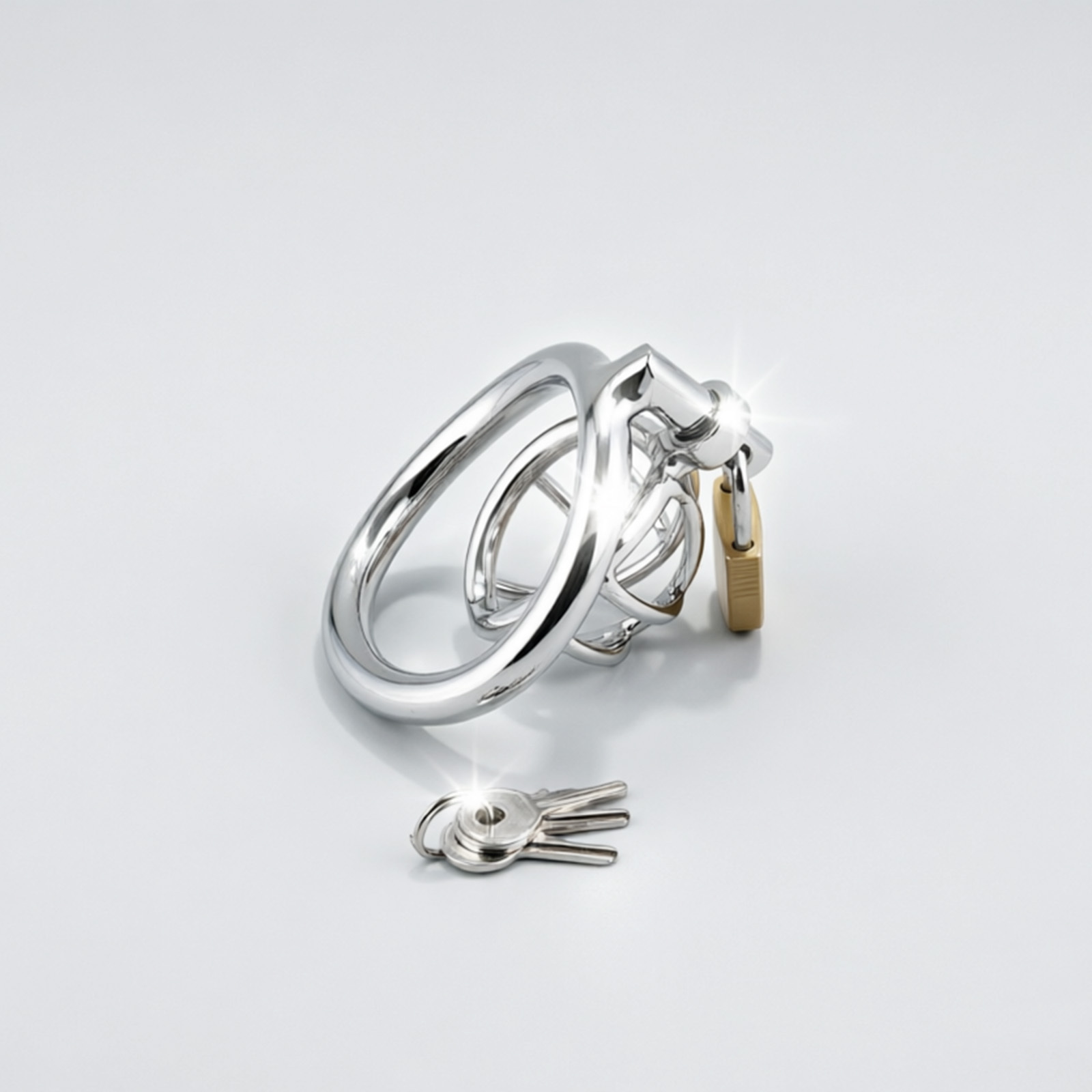 TERNENCE Male Chastity Device, Short Stainless Steel Cock Cage for Men
