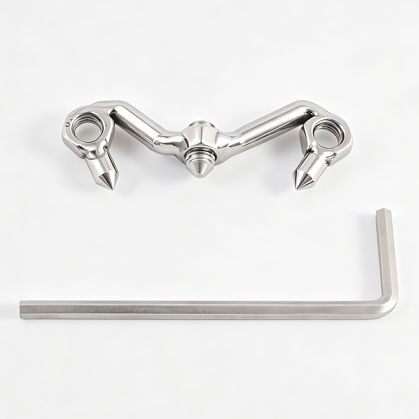 TERNENCE Men's Virginity Lock Belt Male Chastity Cock Cage Anti-Off Ring (Cage Two Dowel pins Distance: 38mm / 1.50 Inches)