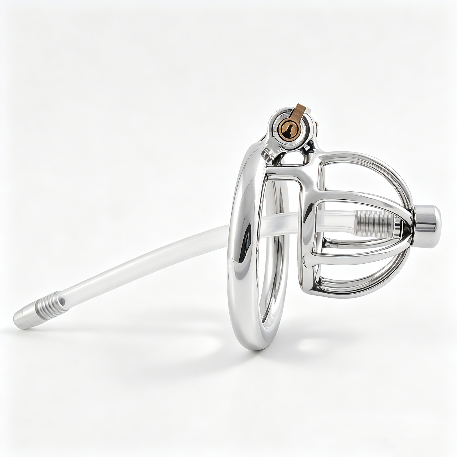TERNENCE Metal Male Chastity Device Steel Stainless Cock Cage Sex Toy Ring with Tube