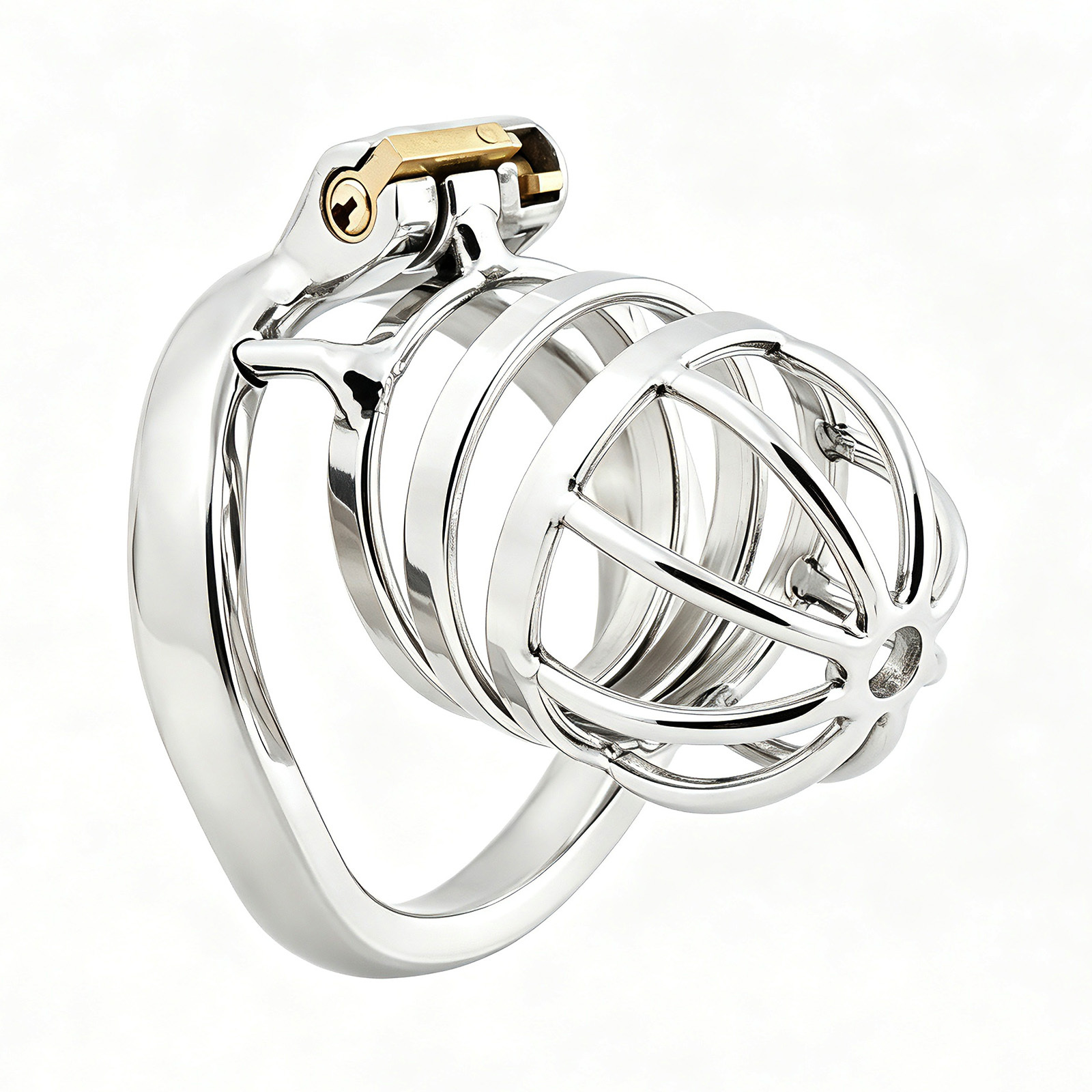 TERNENCE Stainless Steel Cock Cage Stealth Lock for Adults Solitary Extreme Confinement Cage