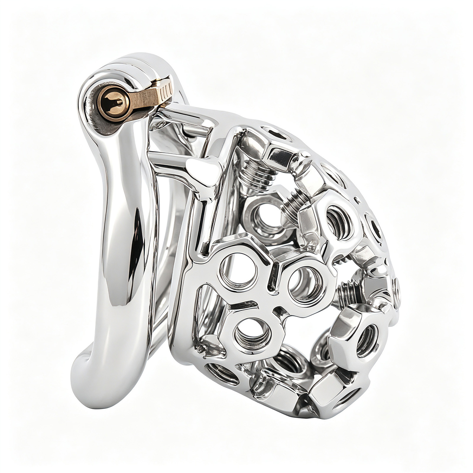 TERNENCE Ergonomic Design Stainless Steel Male Chastity Device Easy to Wear Male Cock Cage