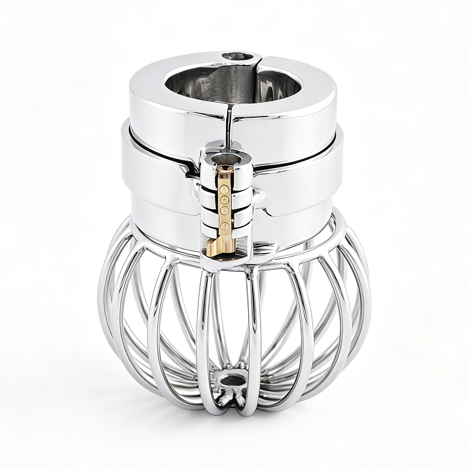 TERNENCE Male Chastity Device Stainless Steel Cage Cock Ring Ball Stretchers
