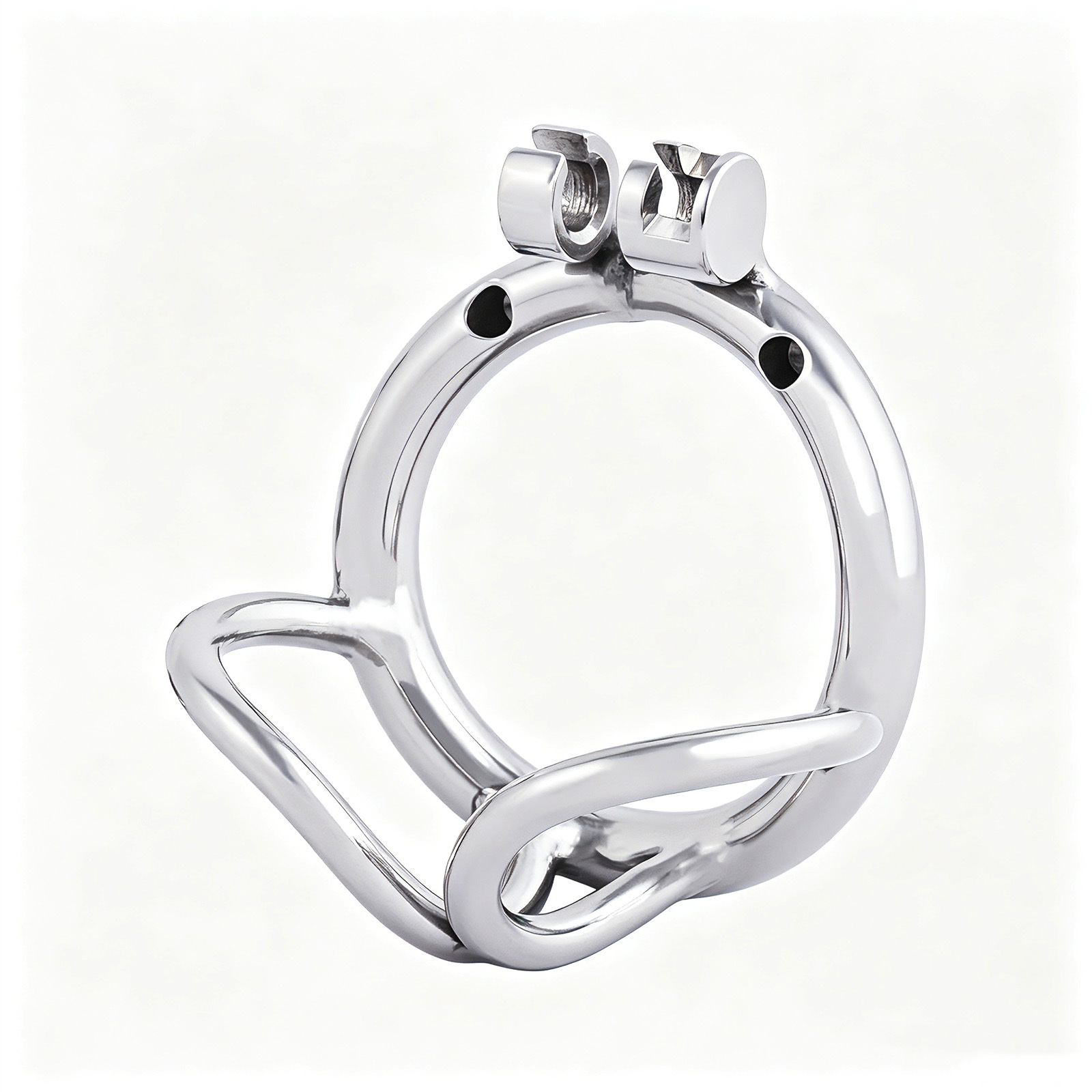 TERNENCE Male Cock Cage Base Ring Ergonomic Design Stainless Steel Chastity Device Closed Ring with Scrotal Splitter