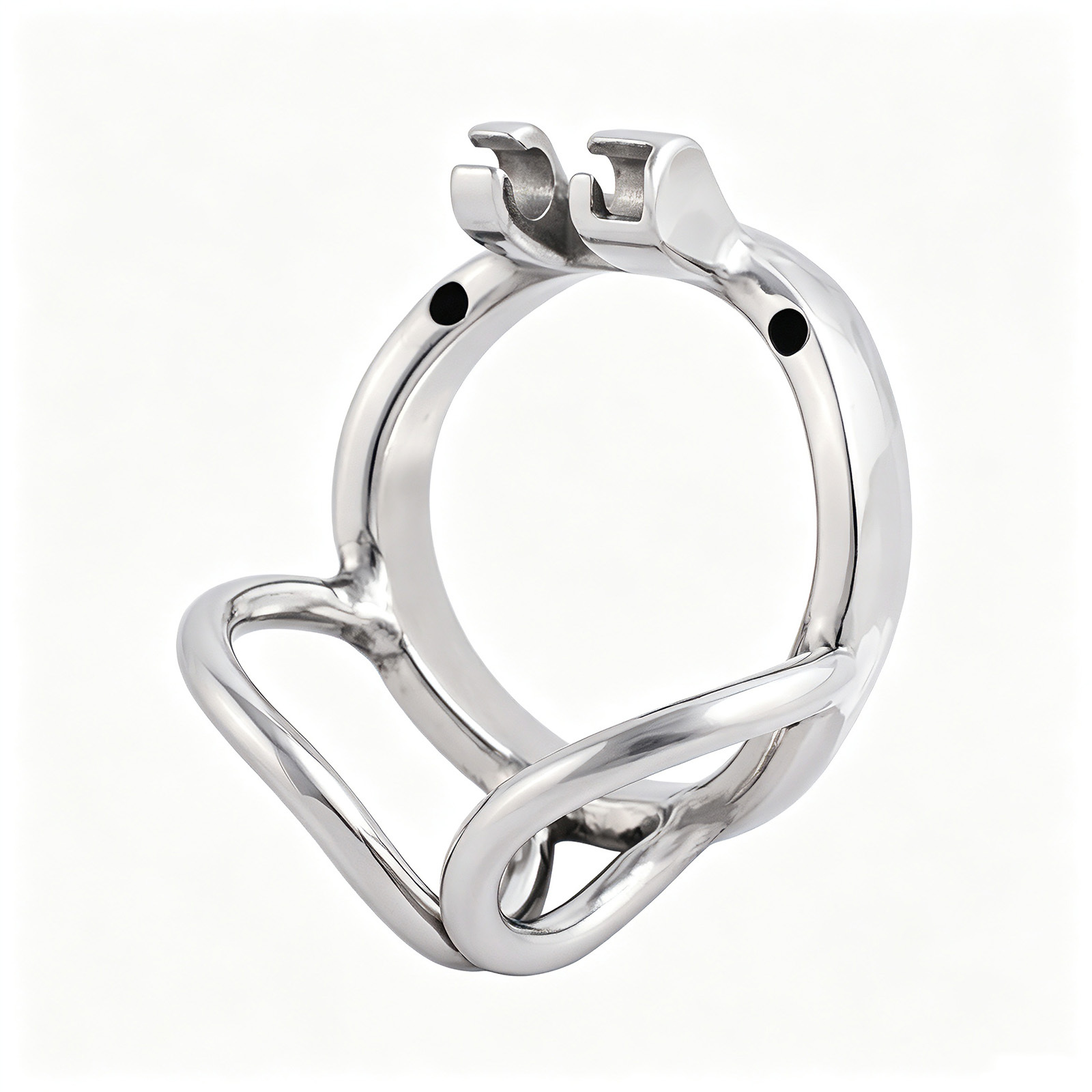TERNENCE Male Chastity Device Base Ring Ergonomic Design Stainless Steel Cock Cage Closed Ring with Scrotal Splitter