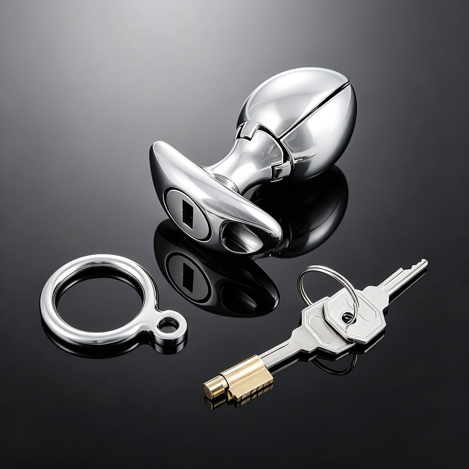TERNENCE Metal Openable Anal Plugs 304 Stainless Steel Heavy Adjustable A-nus Lock with Handles Sex Toys Adult Games Men's Chastity Device