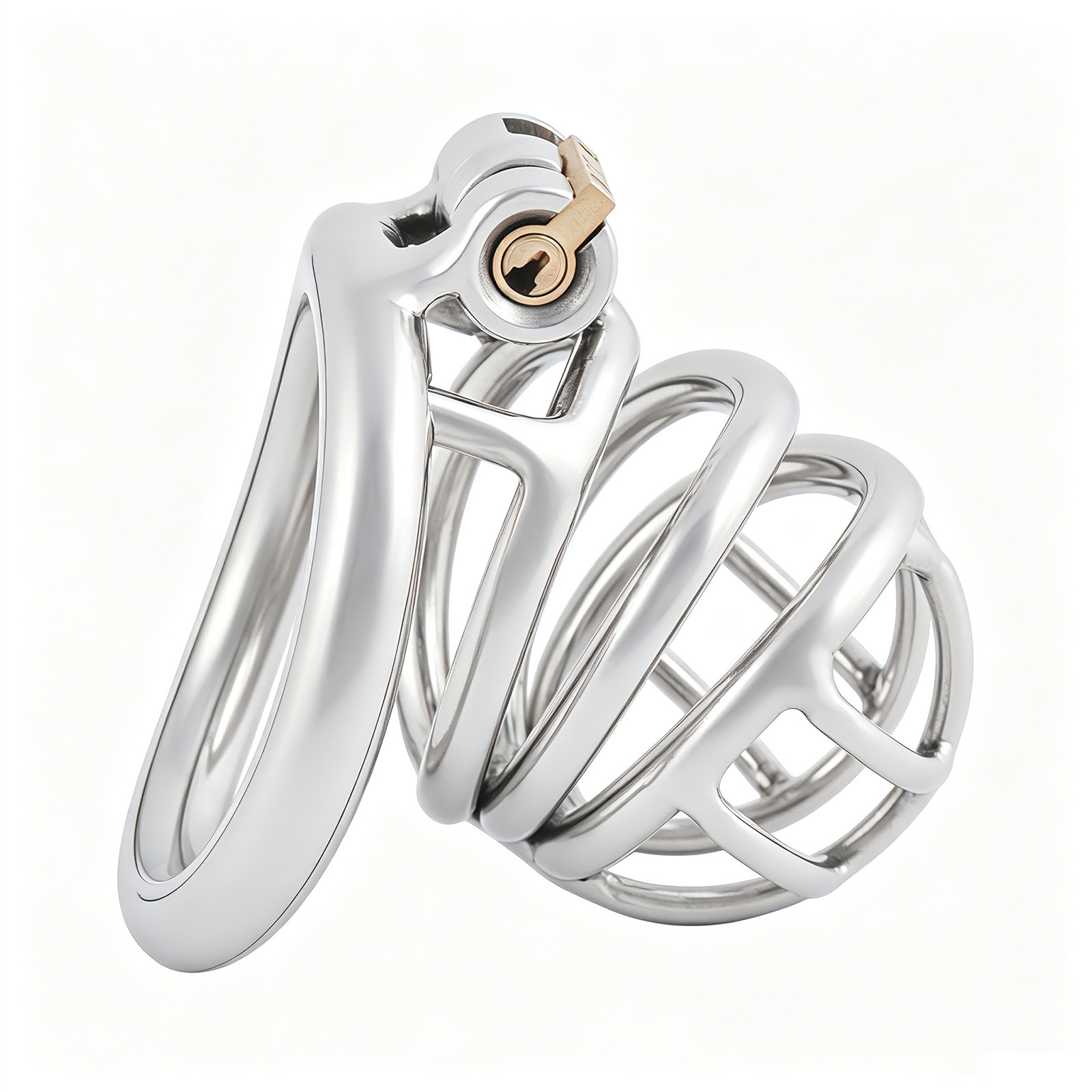 TERNENCE Stainless Steel Small Male Chastity Device Ergonomic Design Stealth Lock for Adults Solitary Extreme Confinement Cage
