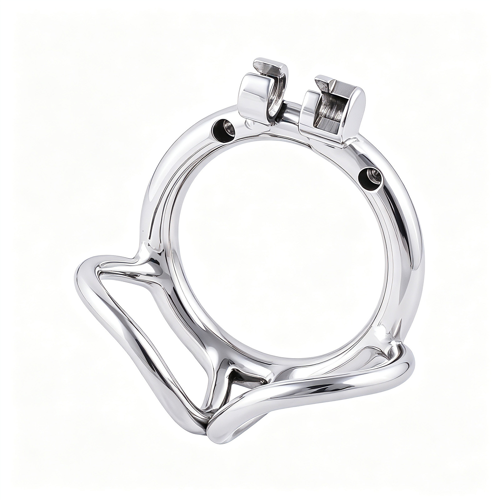 TERNENCE Male Chastity Cage Base Ring 304 Stainless Steel Cage Closed Ring with Scrotal Splitter