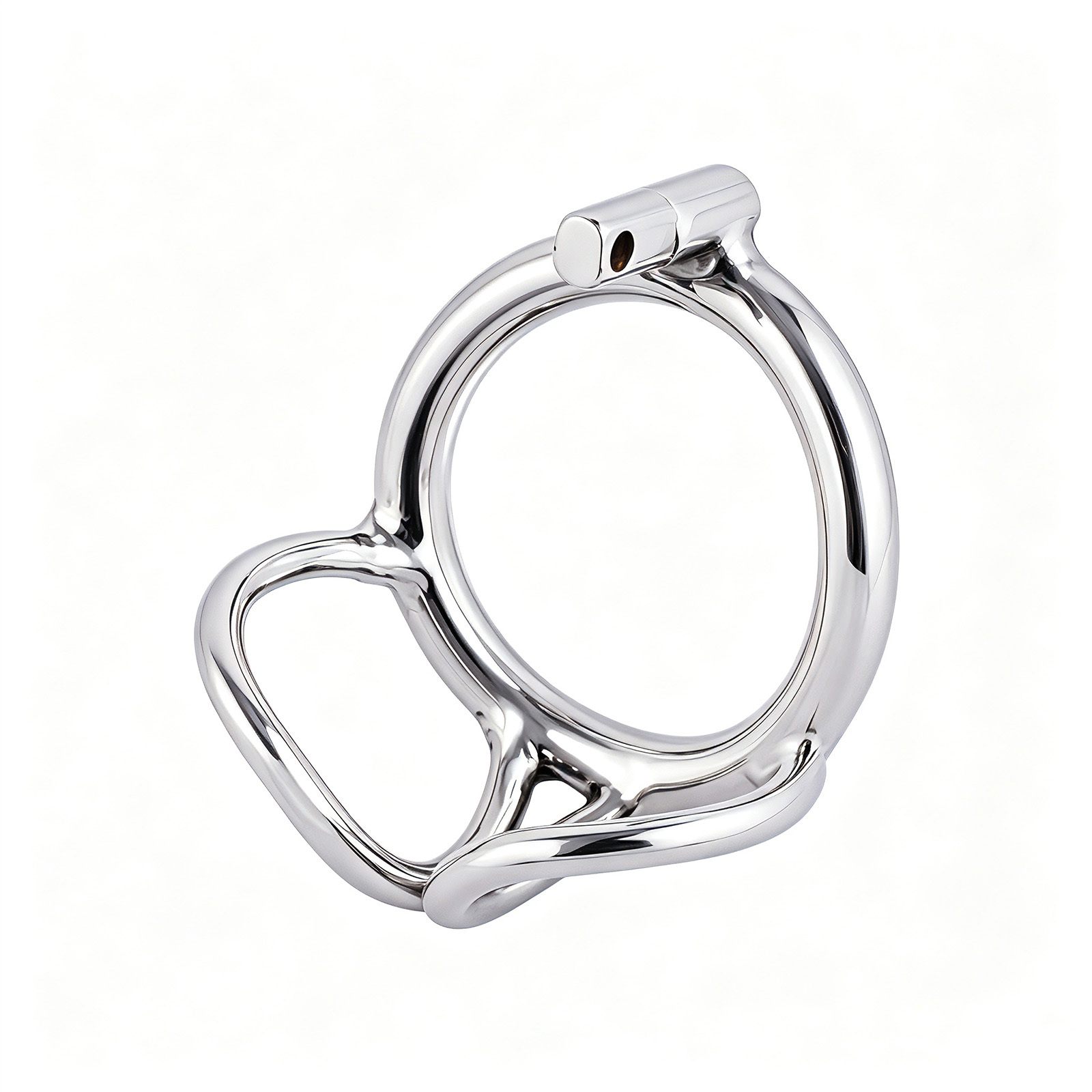 TERNENCE Male Chastity Device Base Ring Ergonomic Design 304 Stainless Steel Cock Cage Closed Ring with Scrotal Splitter