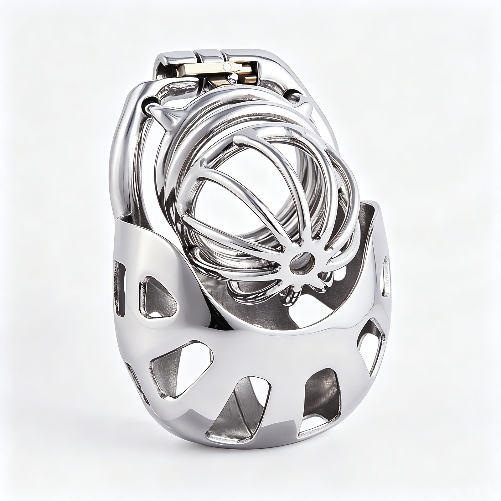 TERNENCE Metal Chastity Cage Device with Ergonomic Design Wrapped Scrotum Ring for Male SM Penis Exercise Sex Toys
