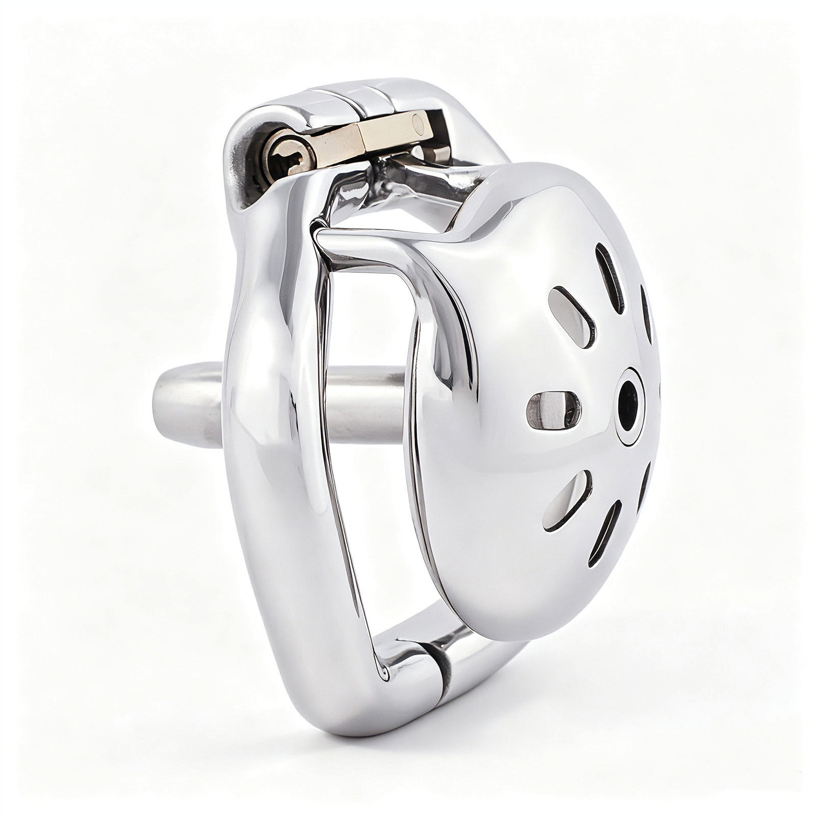 TERNENCE Mens Chastity Cages Ergonomic Design Hinged Ring Short Cage with Steel Urinary Catheter