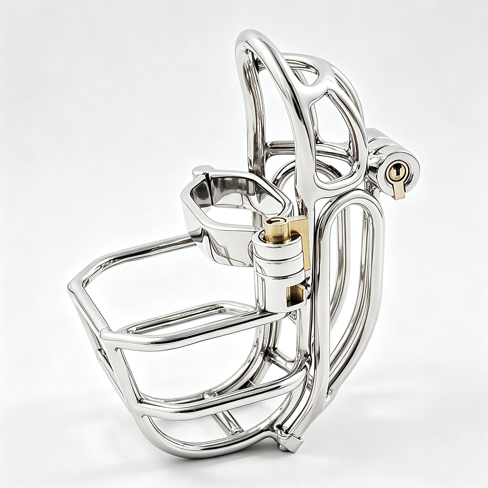 TERNENCE Male Chastity Device Stainless Steel Cock Cage Easy to Wear Male Virginity Lock Chastity Belt