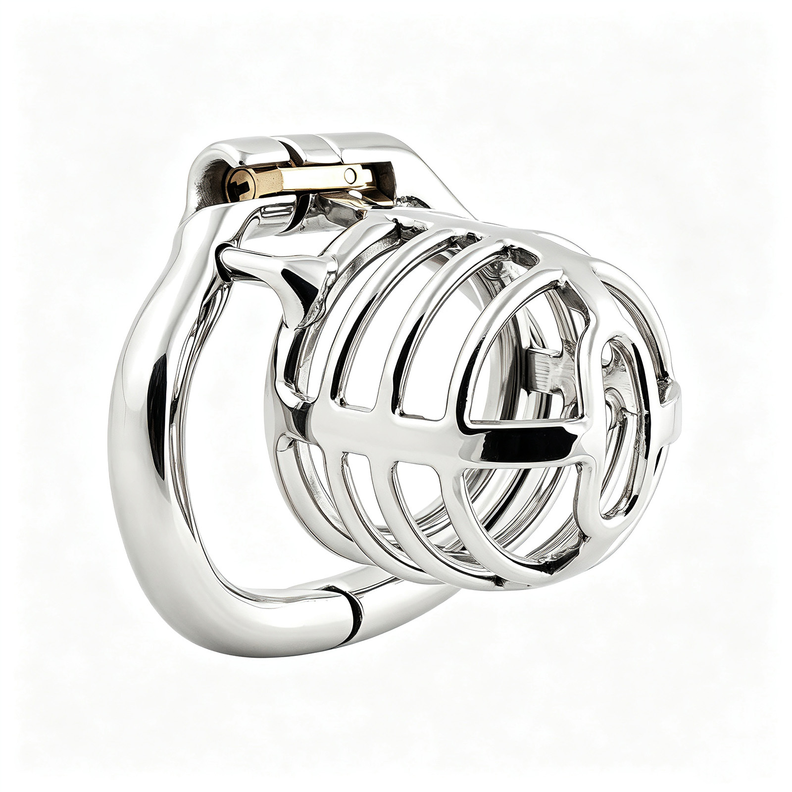 TERNENCE Medium Size Metal Male Chastity Device Ergonomic Design Hinged Ring Cock Cage Penis Lock Adult Game Sex Toys