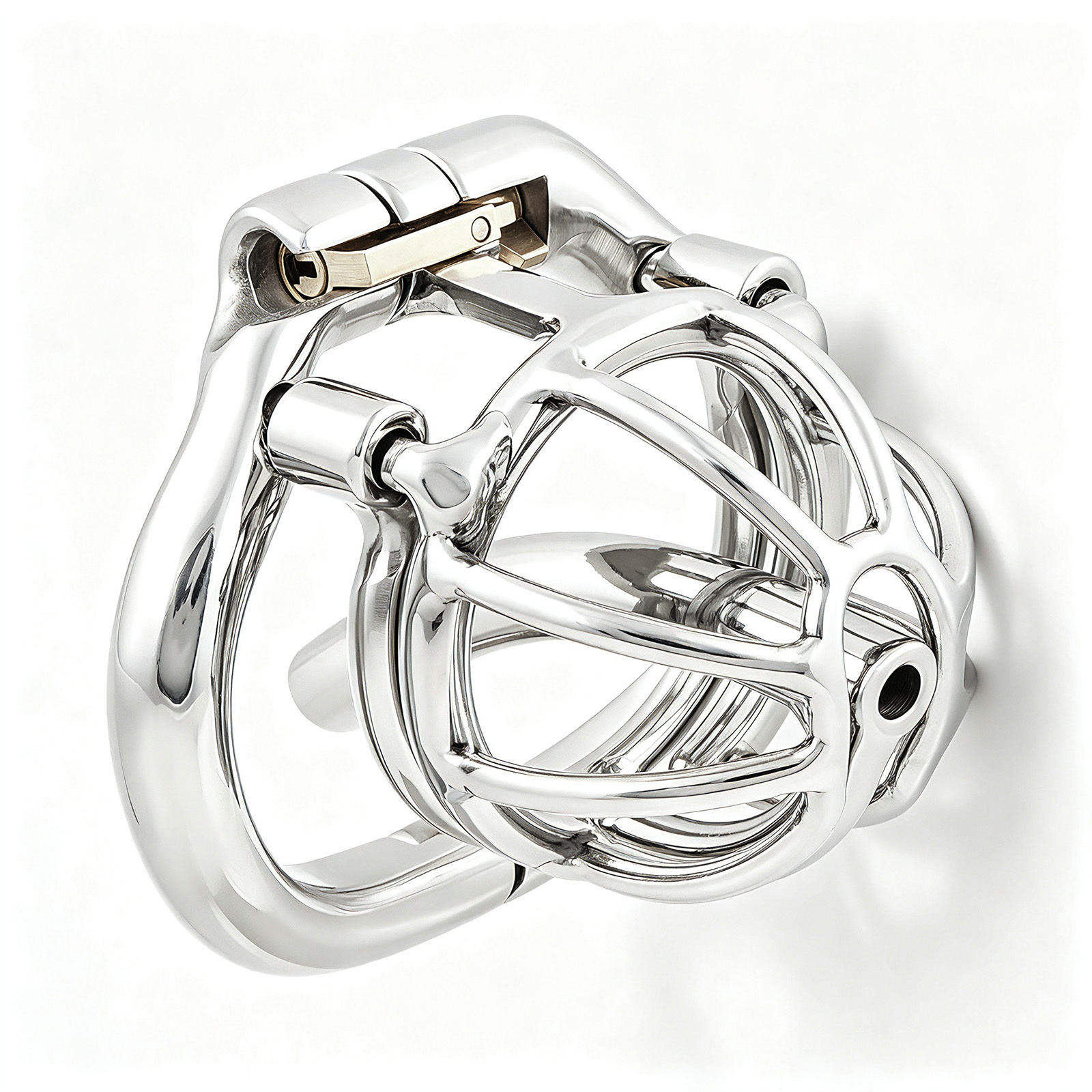 TERNENCE Male Chastity Device with Removable Catheter Hinged Ring Cock Cage SM Exercise Sex Toys