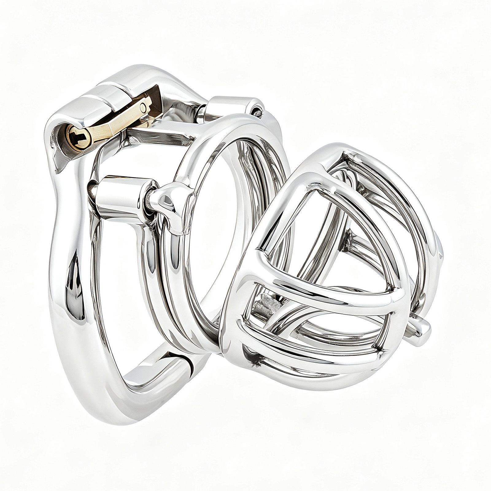 TERNENCE Male Chastity Device Cock Cage with Anti-Off Removable PA Puncture Hinged Ring Chastity Belt Adult Game Sex Toy