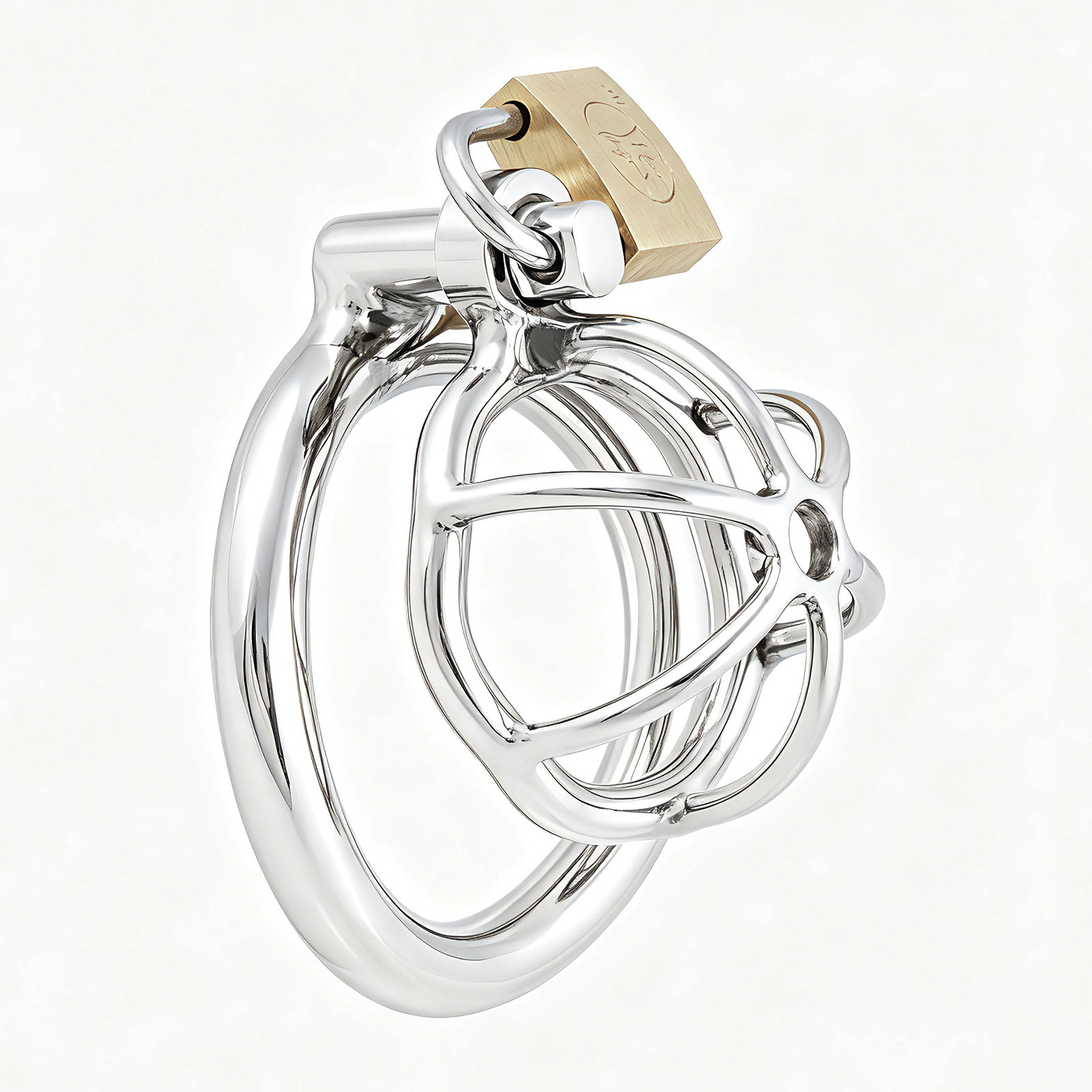 TERNENCE Short Male Chastity Device with Padlock Stainless Steel Cock Cage Virginity Lock Chastity Belt for Adult Game Sex Toy