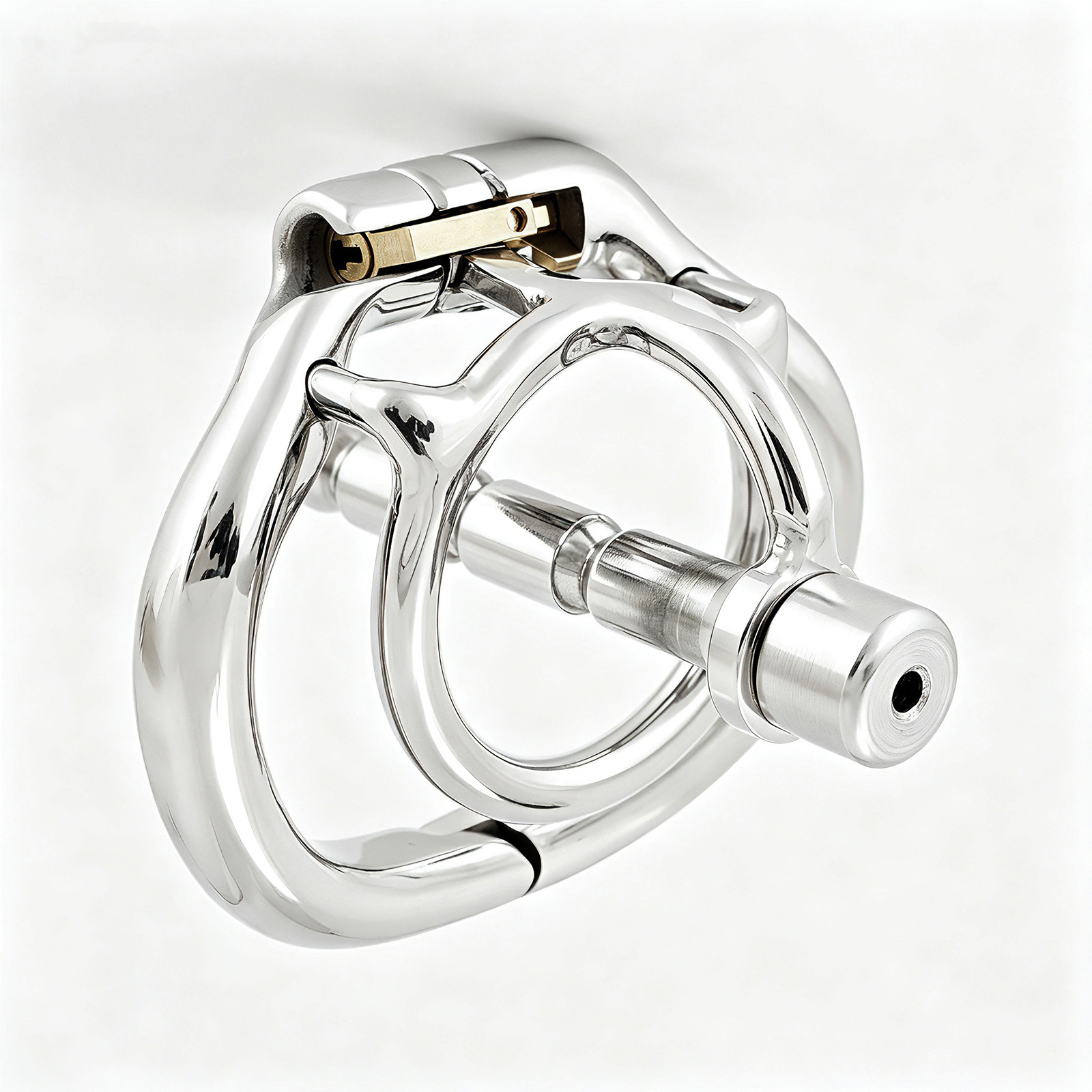 Ternence Male Chastity Device with Detachable Stainless Steel Catheter Ergonomic Design Hinged Ring Men Cock Cage