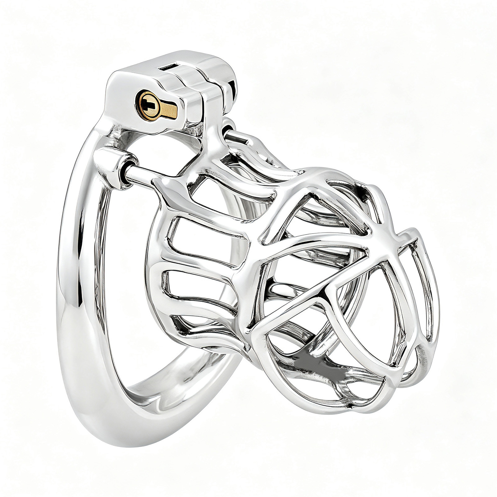 Click to see full view Ternence Male Chastity Device 304 Stainless Steel Ergonomic Design Heavy-Duty Model Chastity Cage Closed Ring Chastity Belt Adult Game Sex Toy