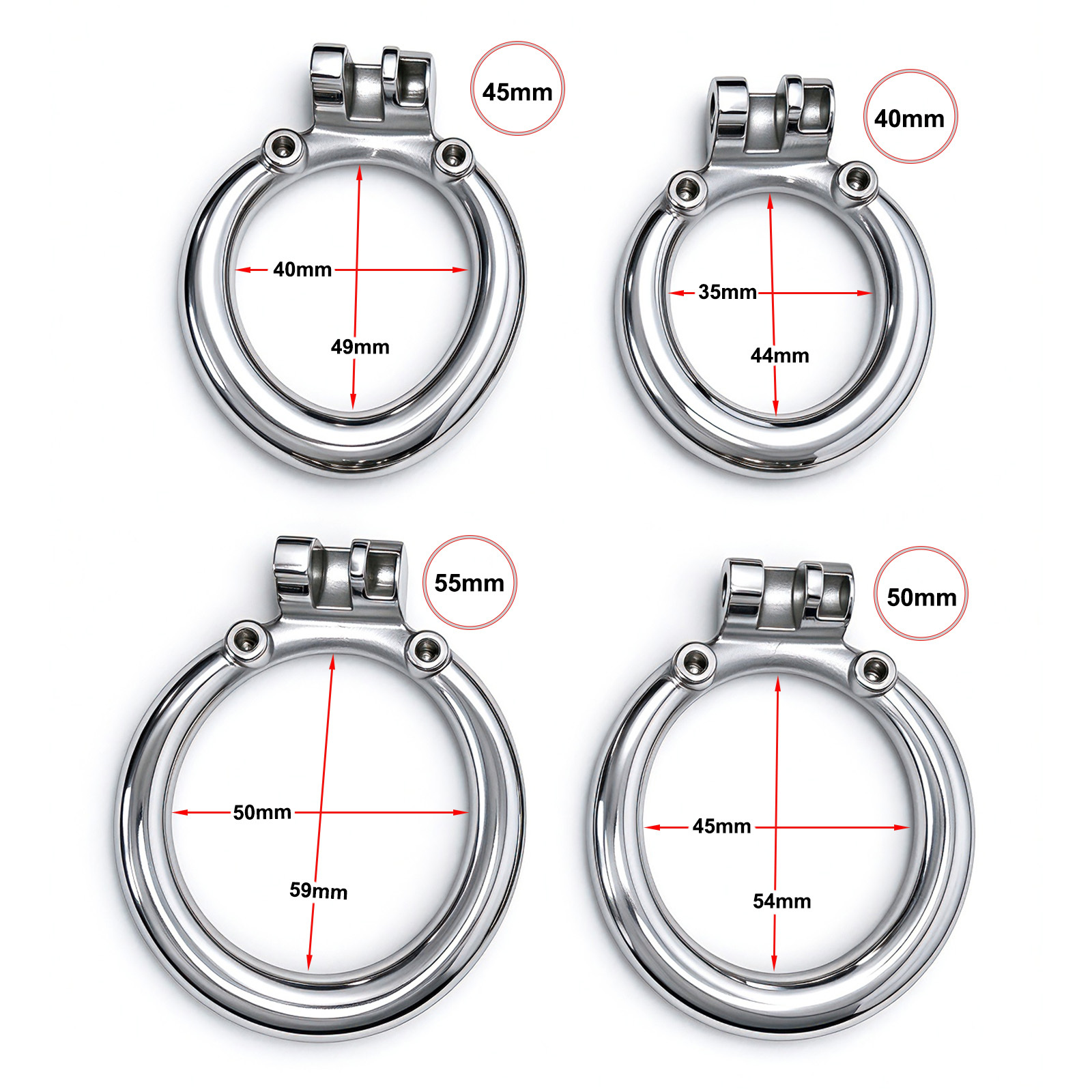 Ternence 304 Stainless Steel Short Flat Chastity Cage – Ergonomic Heavy Solid Ring, Closed Base Ring, Short Penis Cage, Metal Cock Cage with Silent Lock for Male Chastity