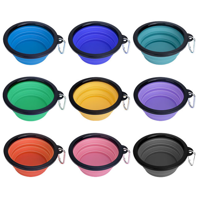 OEM ODM Customized 400ml Travelling Collapsible Pet Food Feeding Bowl Silicone Water Drinking Dog Bowl