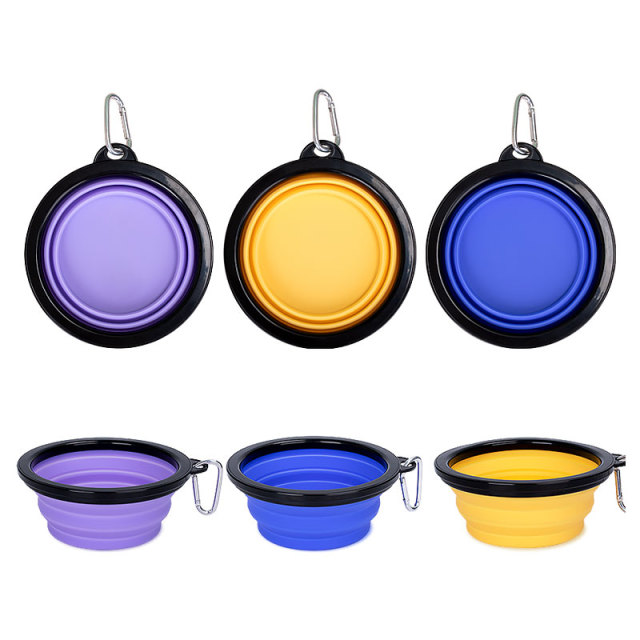 OEM ODM Customized 400ml Travelling Collapsible Pet Food Feeding Bowl Silicone Water Drinking Dog Bowl