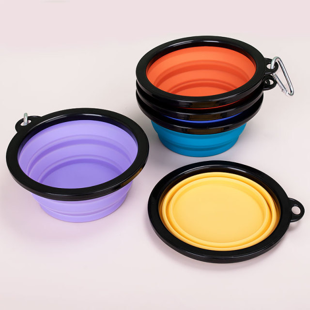 OEM ODM Customized 400ml Travelling Collapsible Pet Food Feeding Bowl Silicone Water Drinking Dog Bowl