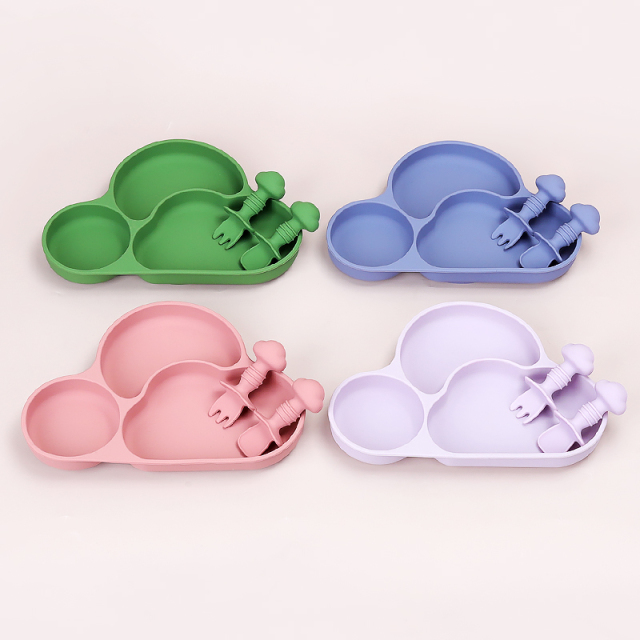 wholesale toddler Feeding suction Silicone Baby Dishes feeding Set of 2023