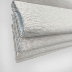 Dew RDE-01 – Double Roman Shade in Wool-Blend Taupe with Sheer Liner for Layered Light Control