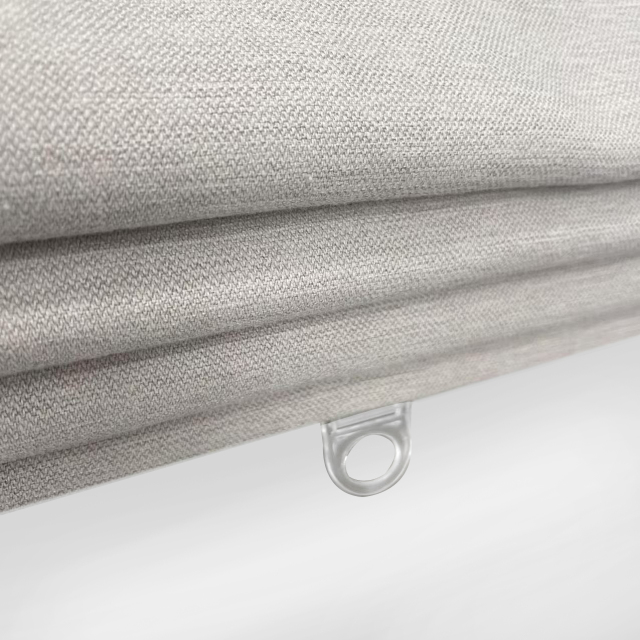 Dew RDE-01 – Double Roman Shade in Wool-Blend Taupe with Sheer Liner for Layered Light Control