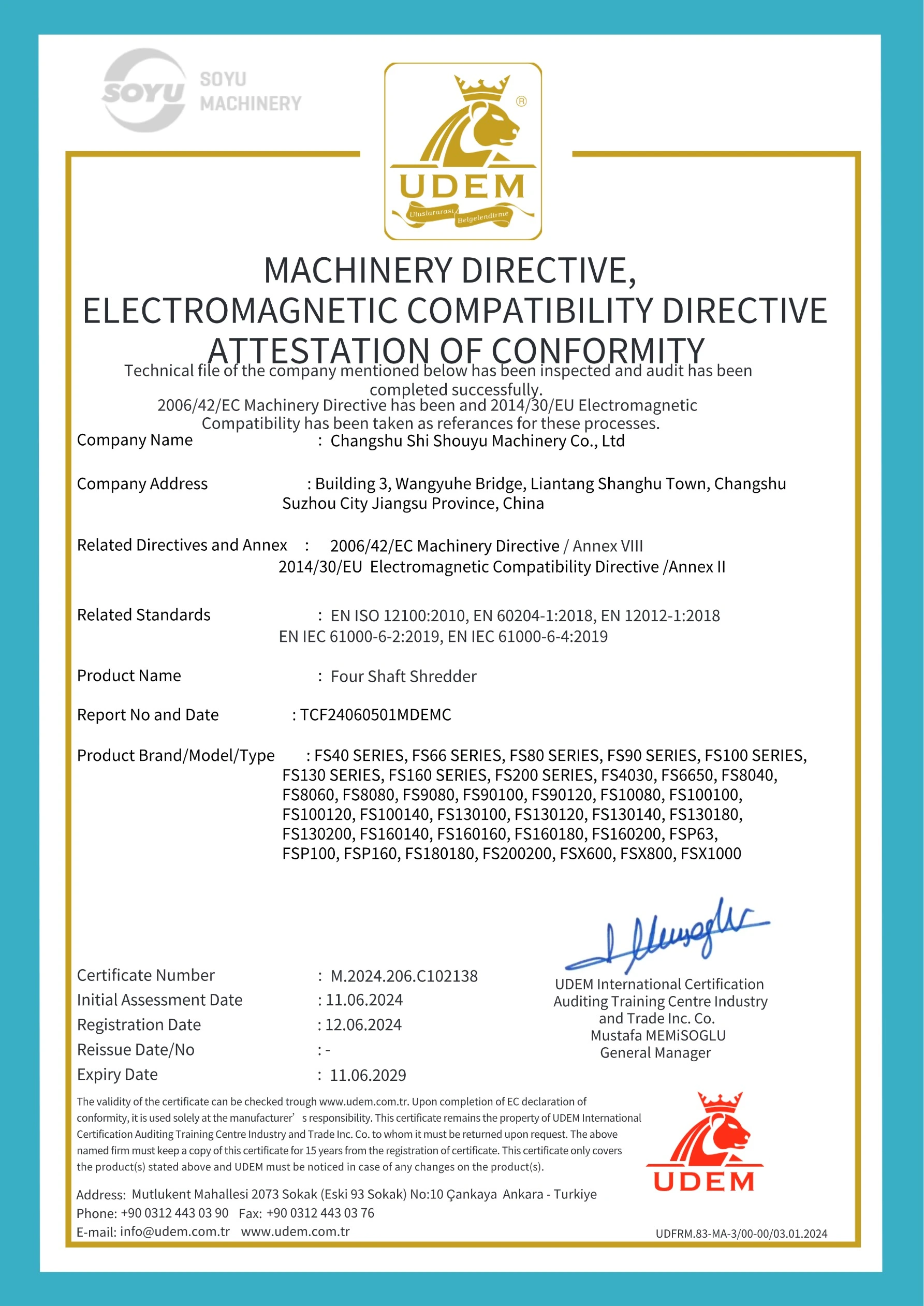 Four Shaft Shredder CE