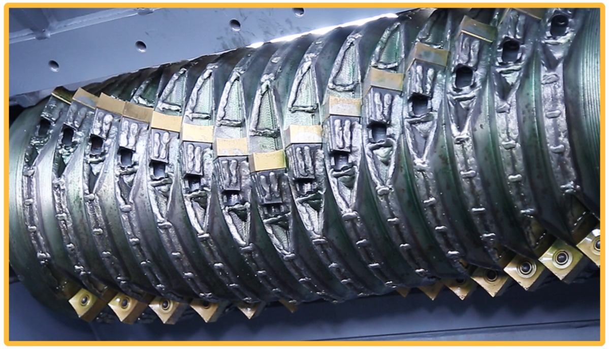 High-performance V-shaped rotor of SOYU SR-Series single shaft shredder