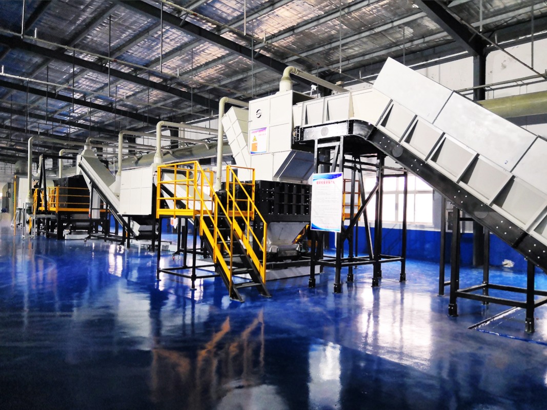 SOYU fully automated oil filter recycling line with shredding and washing modules