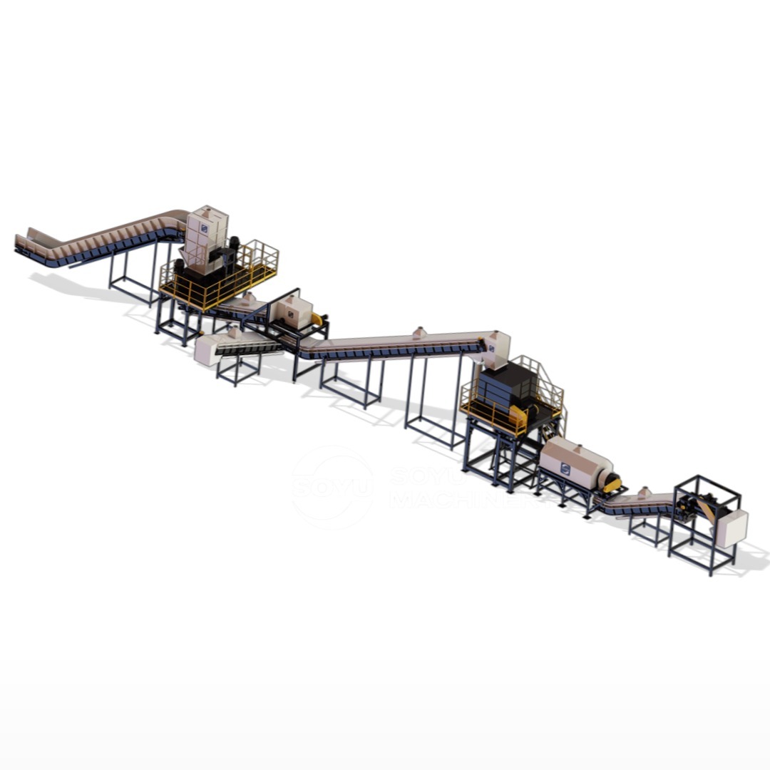 SOYU automated oil filter shredding and washing system for industrial recycling