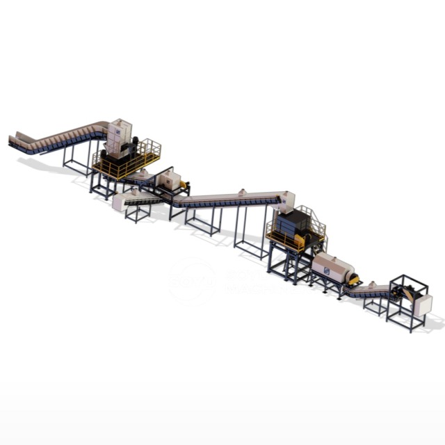 SOYU automated oil filter shredding and washing system for industrial recycling