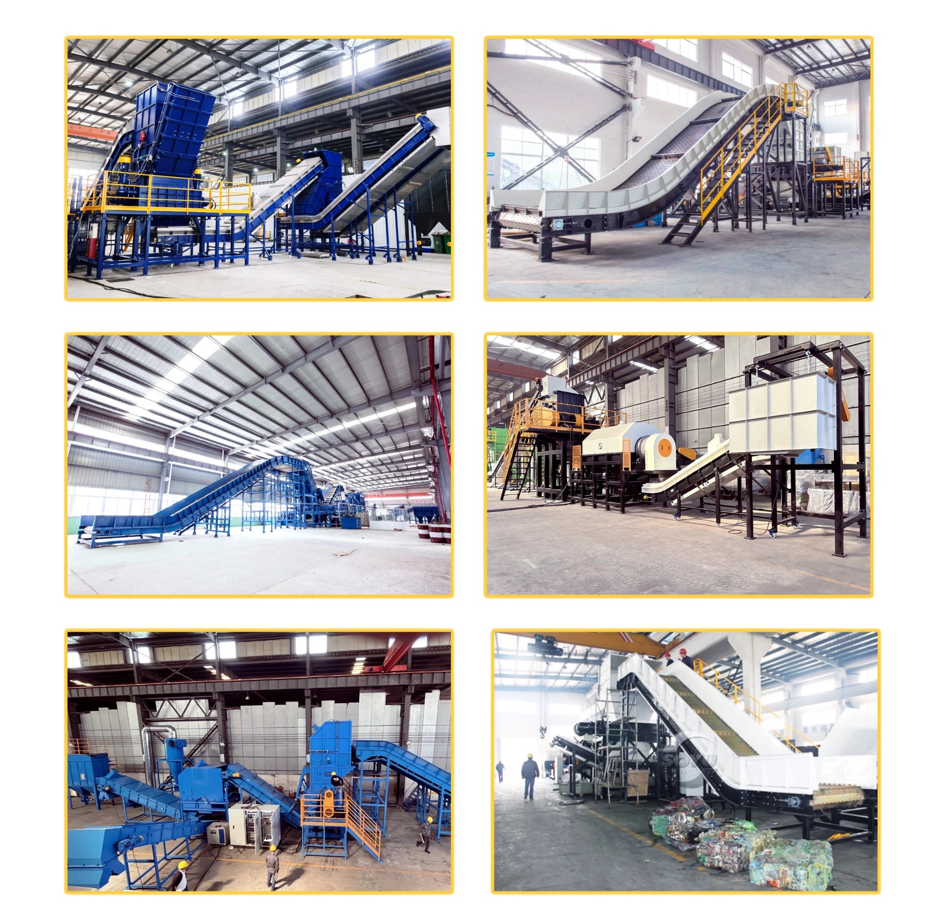 Heavy-duty metal recycling machine installation global cases featuring automated scrap steel and copper sorting plant layout by SOYU.