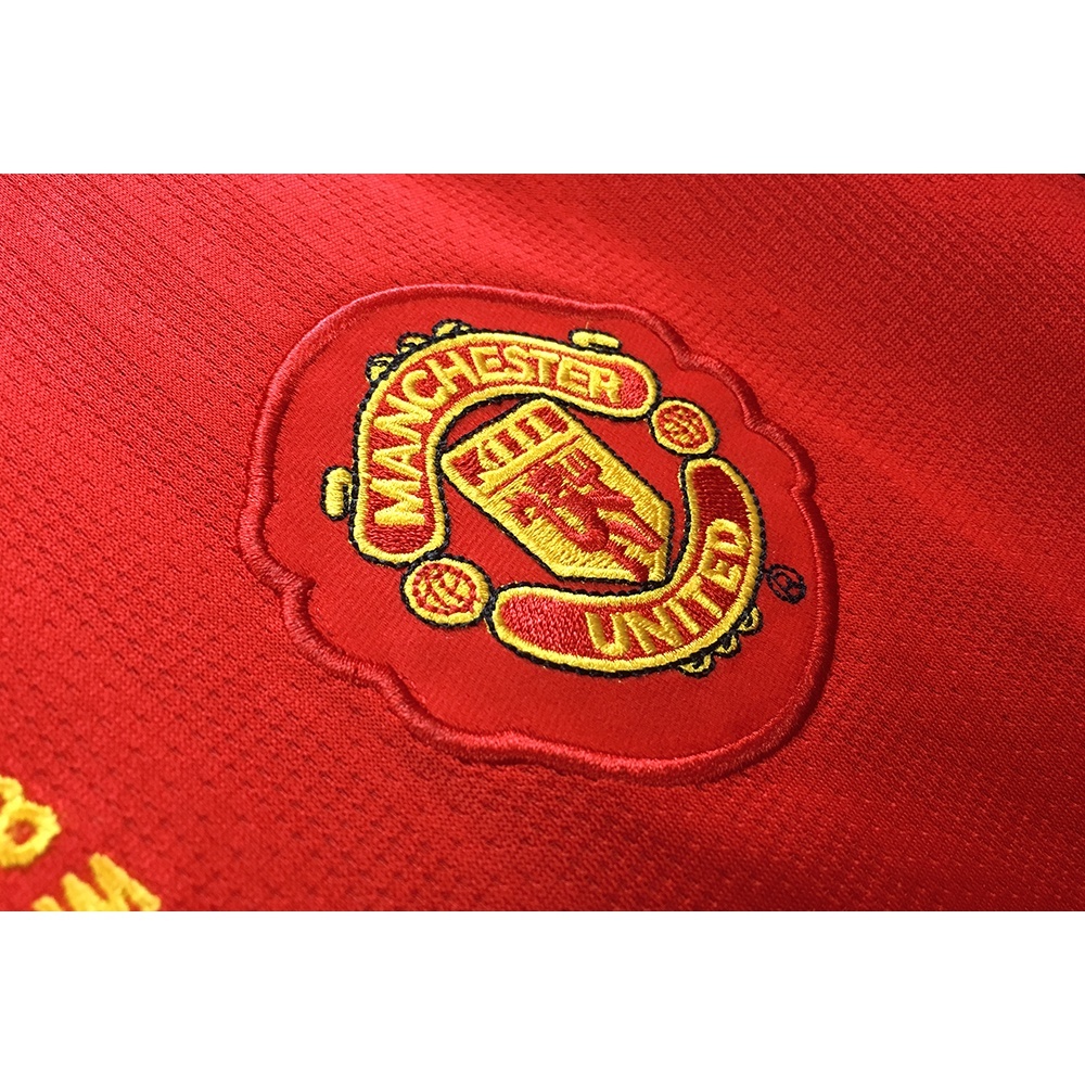 2007/2008 Manchester United Retro Home Long sleeved Soccer Jersey